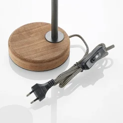 Lindby Arbejdsrum/Kontor|Bordlamper > bordlampe Rubinjo, 37 cm, sort, træ, metal, GU10
