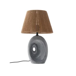 Bordlamper ^ Lindby bordlampe Seasur, blågrå, keramik, papir, 29 cm