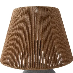 Bordlamper ^ Lindby bordlampe Seasur, blågrå, keramik, papir, 29 cm
