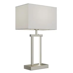 Lindby Bordlamper > bordlampe Sigurd, hvid, stof, højde 54 cm, E27