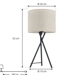 Lindby Pendellamper|Bordlamper > bordlampe Soula, Ø 26 cm, beige, plast, E27