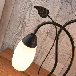 Bordlamper ^ Lindby bordlampe Stefania, sort/guld, glas, E14, 40 cm