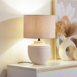 Lindby Gang|Pendellamper > bordlampe Thalassia, beige, Ø 30 cm, keramik