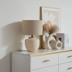 Lindby Gang|Pendellamper > bordlampe Thalassia, beige, Ø 30 cm, keramik