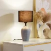 Lindby Bordlamper > bordlampe Thalassia, grå/sort, Ø 20cm, keramik