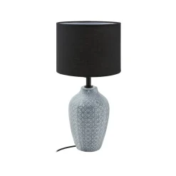 Lindby Bordlamper > bordlampe Thalassia, grå/sort, Ø 20cm, keramik