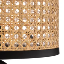 Lindby Bordlamper > bordlampe Yaelle, 50 cm høj, rattan, sort, E27