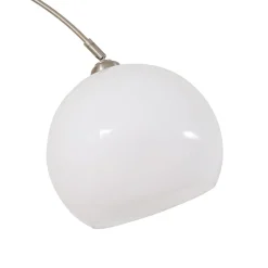 Gulvlamper ^ Lindby buelampe Alverton, hvid/nikkel, glas, 197 cm