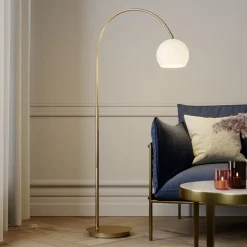 Lindby Gang|Pendellamper > buelampe Cynthia, messingfarvet, glas, 140 cm, E27