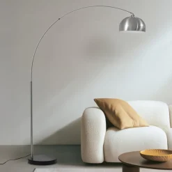 Lindby Pendellamper|Gulvlamper > buelampe Hernando, nikkel, stål, højde 188 cm
