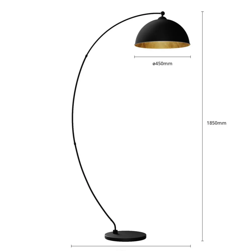 Lindby Pendellamper|Gulvlamper > buelampe Jonera, sort, metal, E27, højde 185 cm