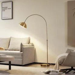 Pendellamper|Gulvlamper ^ Lindby buelampe Lennart, antik messing, metal 183 cm
