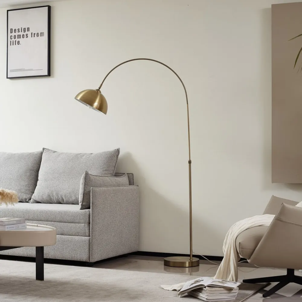 Pendellamper|Gulvlamper ^ Lindby buelampe Lennart, antik messing, metal 183 cm