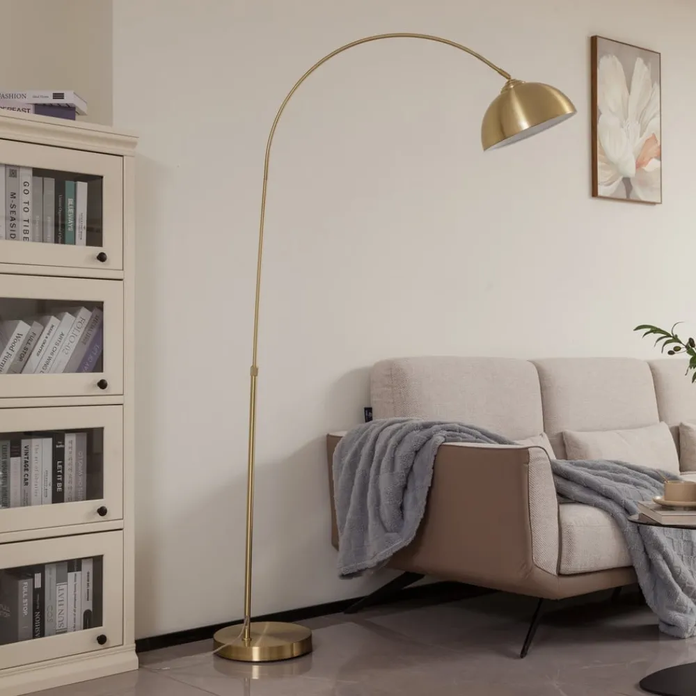 Pendellamper|Gulvlamper ^ Lindby buelampe Lennart, messing, højdejusterbar, E27