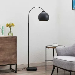 Lindby Gulvlamper|Gulvlamper > buelampe Minali, sort, metal, 148 cm høj, E27