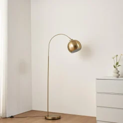 Lindby Pendellamper|Gulvlamper > buelampe Moisia, messingfarvet, metal, 148 cm