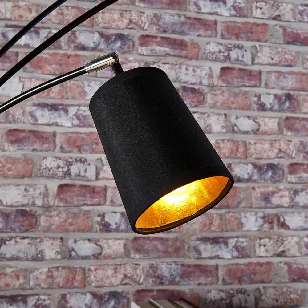 Lindby Gulvlamper|Gulvlamper > buelampe Tinne, sort/guld, marmor, 5 lyskilder, E14