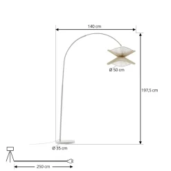Lindby Gang|Gulvlamper > buelampe Valdorin, beige, papir, 195 cm, IP20