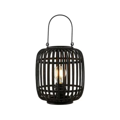 Lindby Pendellamper > Canyana bordlampe, sort, rattan, 27 cm høj