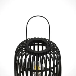 Lindby Pendellamper > Canyana bordlampe, sort, rattan, 27 cm høj
