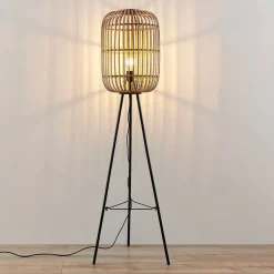 Lindby Gulvlamper|Gulvlamper > Canyana gulvlampe, 139 cm, natur, rattan, stativ