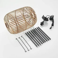 Lindby Gulvlamper|Gulvlamper > Canyana gulvlampe, 139 cm, natur, rattan, stativ