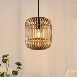 Lindby Pendellamper|Pendellamper > Canyana hængelampe, natur, rattan, Ø 22 cm