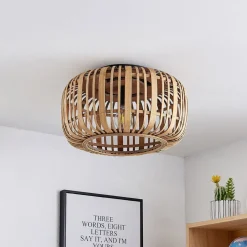 Lindby Gang|Loftlamper > Canyana loftlampe, natur, rattan, Ø 40 cm