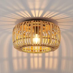 Lindby Gang|Loftlamper > Canyana loftlampe, natur, rattan, Ø 40 cm