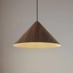 Lindby Pendellamper|Pendellamper > Clarine hængelampe, valnød, Ø 50 cm, metal