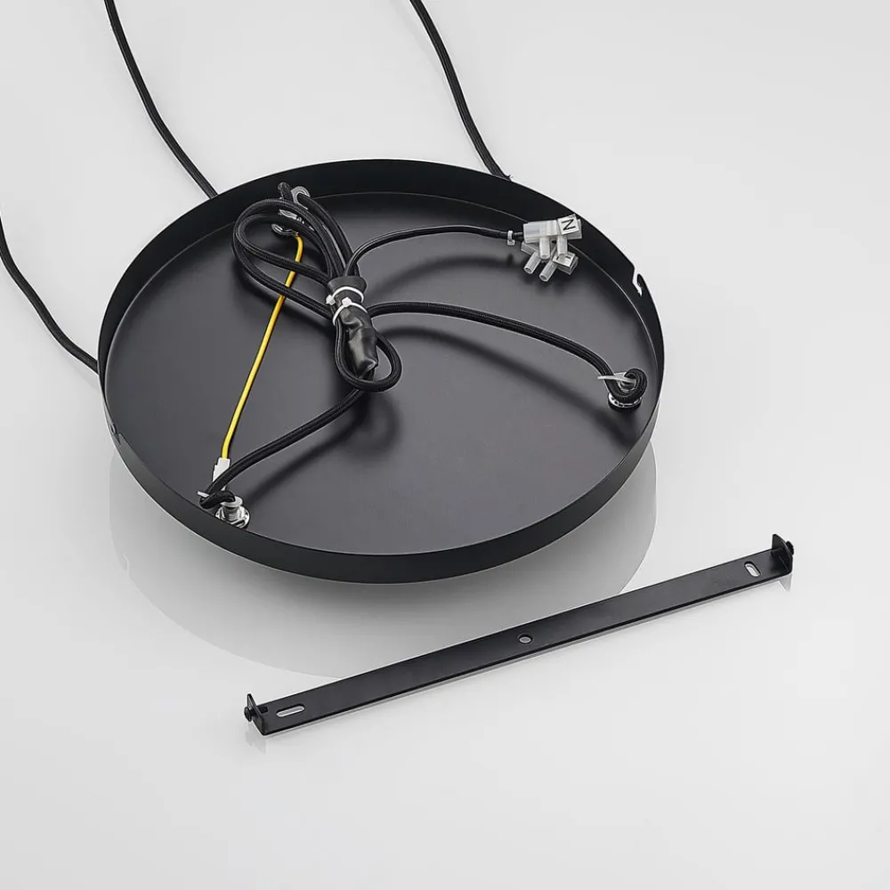 Lindby Pendellamper|Pendellamper > Colten hængelampe, Ø 50 cm, 3 lyskilder, sort, guld