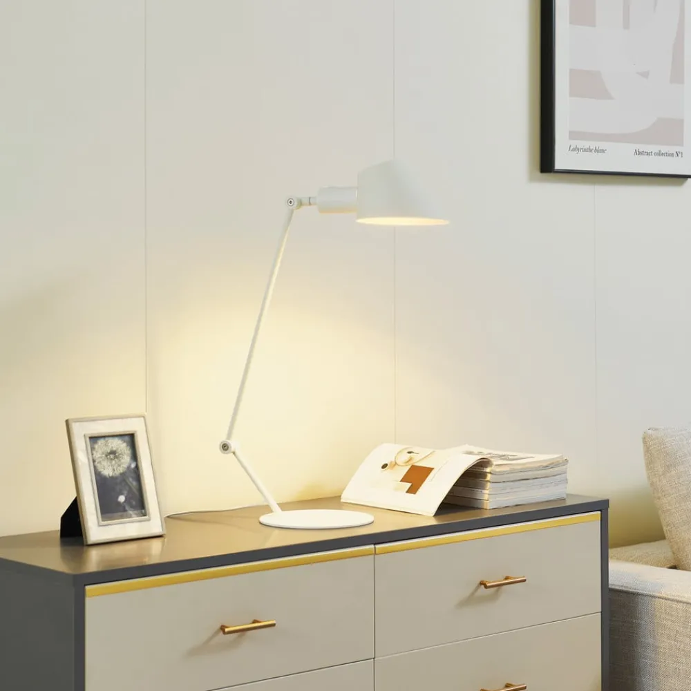 Lindby Arbejdsrum/Kontor|Bordlamper > Corali bordlampe, hvid, metal, højde 64 cm