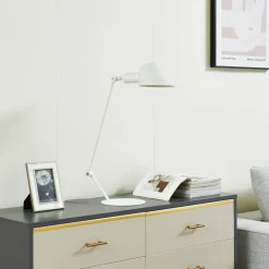 Lindby Arbejdsrum/Kontor|Bordlamper > Corali bordlampe, hvid, metal, højde 64 cm