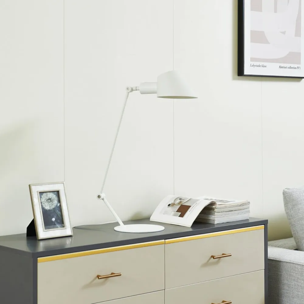 Lindby Arbejdsrum/Kontor|Bordlamper > Corali bordlampe, hvid, metal, højde 64 cm