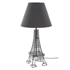 Bordlamper ^ Lindby Croia bordlampe, sort, metal, Ø 28 cm, E27