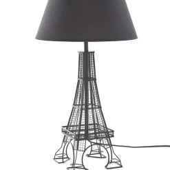 Bordlamper ^ Lindby Croia bordlampe, sort, metal, Ø 28 cm, E27
