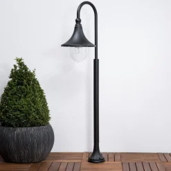 Lindby Terrassebelysning|Gadebelysning > Daphne vejlampe, 120 cm, sort, metal, E27
