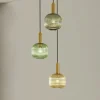 Lindby Pendellamper|Pendellamper > Doroteo hængelampe, 3 lyskilder, grøn/amber/grå, glas