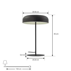 Lindby Bordlamper > Edion bordlampe, sandsort, metal