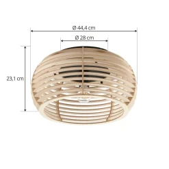 Loftlamper ^ Lindby Ediz loftlampe, 1 lyskilde, E27, træ, Ø 44,4 cm