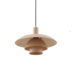 Lindby Pendellamper|Pendellamper > Elorri hængelampe, beige, Ø 38 cm, metal