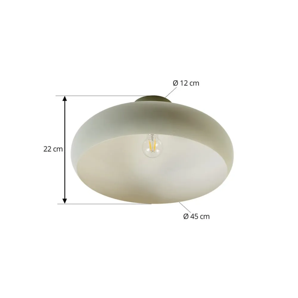 Lindby Loftlamper|Loftlamper > Elover loftlampe, lysegrøn, Ø 45 cm, jern