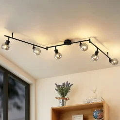 Lindby Loftlamper|Pendellamper > Eridia loftspot, sort, 6 lyskilder, langt