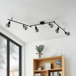 Lindby Loftlamper|Pendellamper > Eridia loftspot, sort, 6 lyskilder, langt