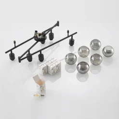 Lindby Loftlamper|Pendellamper > Eridia loftspot, sort, 6 lyskilder, langt