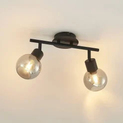 Lindby Loftlamper|Loftlamper > Eridia loftspot, sort, 2 lyskilder