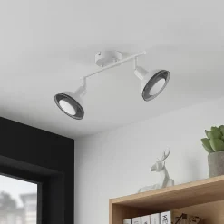 Lindby Spotlights > Erin loftspot, hvid, 2-lys, 31,5 cm, glas