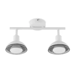 Lindby Spotlights > Erin loftspot, hvid, 2-lys, 31,5 cm, glas