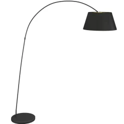 Lindby Gang|Pendellamper > Esti gulvlampe, sort/guld, stof, højde 192 cm