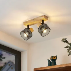 Lindby Gang|Loftlamper > Evinora loftspot af træ, 2 lyskilder